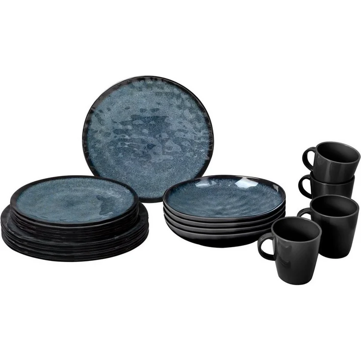BRUNNER Geschirr-Set Melamin Ess Geschirr Set Lunch, Melamin-/Mineralgemisch, Box 16-teilig Camping Reise Teller Becher – Bild 3