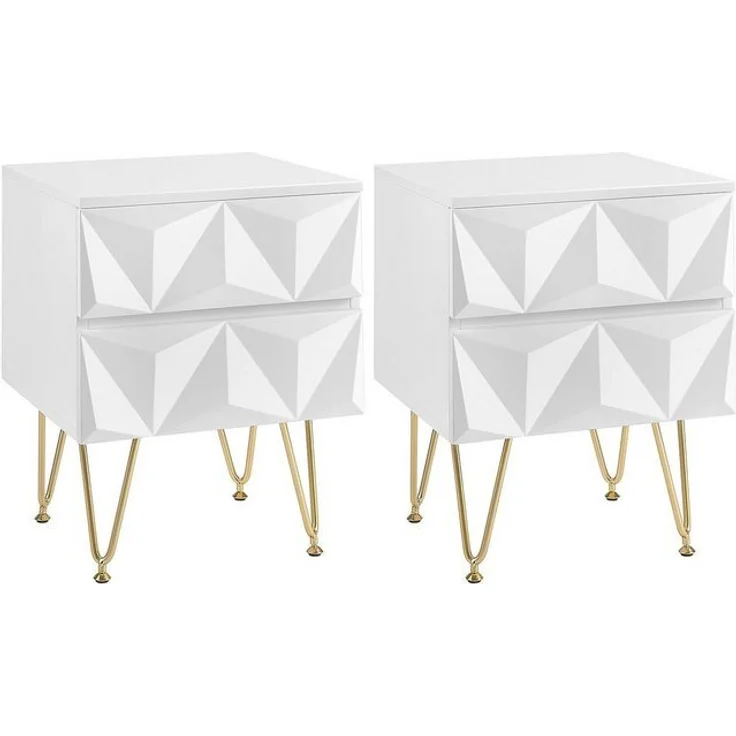 EUGAD Nachttisch (2-St, 2er Set), Nachtschrank mit 2 Schubladen – Bild 4