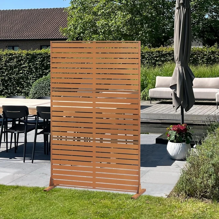 Trennwand Nodepp Cortenstahl 180x120 cm Edelrost [casa. pro] – Bild 1
