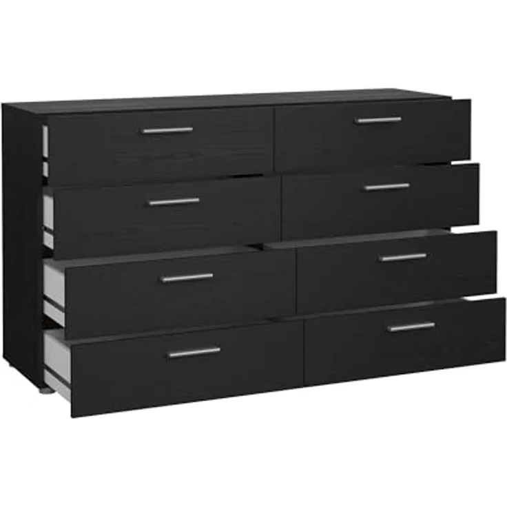 Dmora - Kommode Solene, Wohnzimmerbuffet, Wohnzimmer-Sideboard, Moderne Küchen-Speisekammer, 140x40 h82 cm, Schwarz – Bild 4