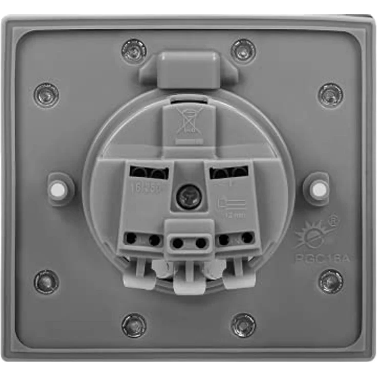 Boden Einbausteckdose, IP44, Edelstahl, 3680W, incl. Gerätedose Winddicht – Bild 4