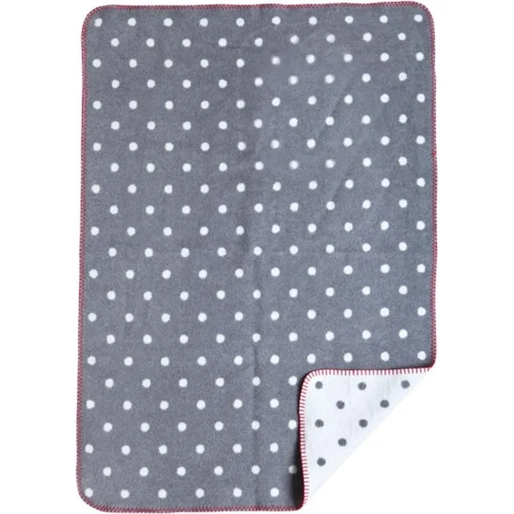 Julius Zöllner 'Punkte grau' Kuscheldecke Jacquard 75x100 cm