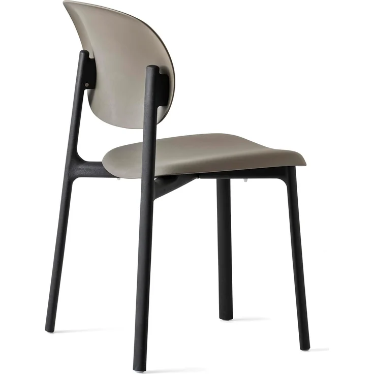 Connubia, Stuhl Zero. Gestell schwarz, Sitz und Rückenlehne Taupe, 100% recyceltes Polypropylen – Bild 5