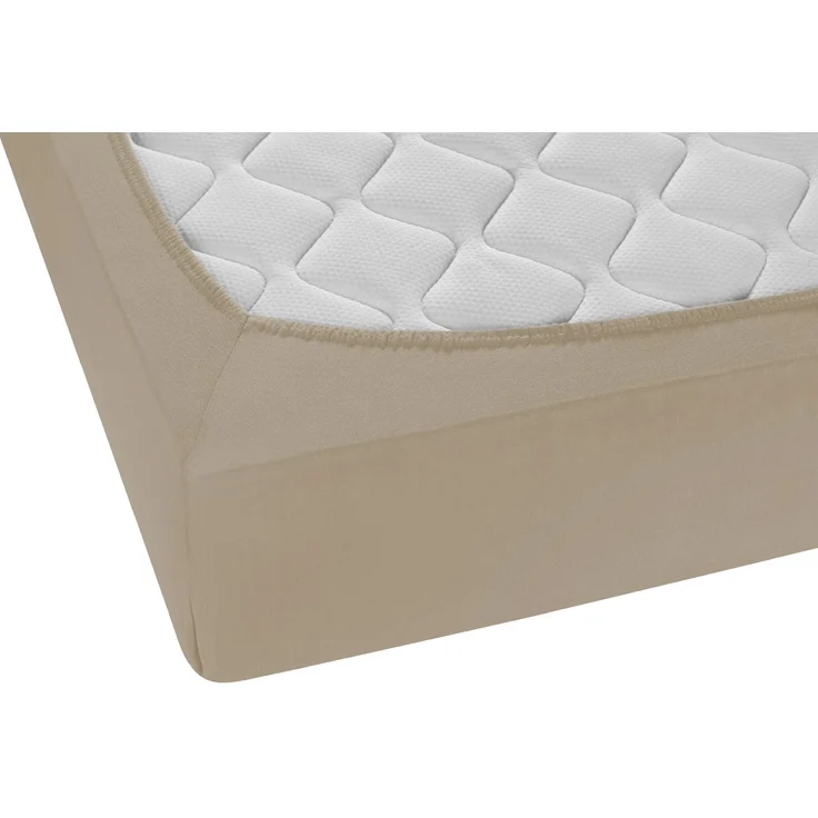 biberna Feinjersey-Spannbetttuch, 100 % Baumwolle, taupe, 1x 140x200 cm - 160x200 cm – Bild 2