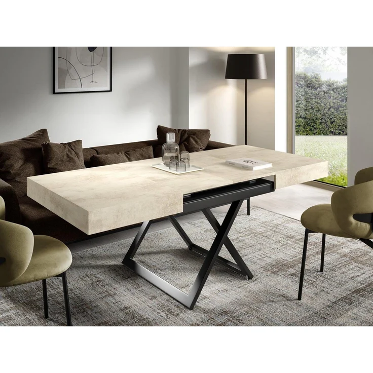 Compleo Couchtisch ausziehbar und höhenverstellbar, Modern Design, 120/200 x 80 x 27-80cm – Bild 2