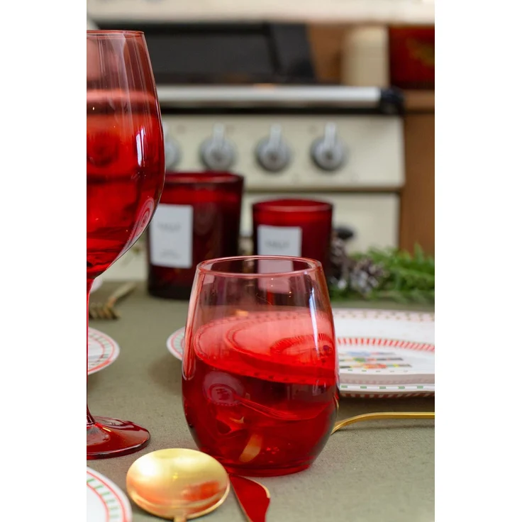 Hermia Concept 'Larc 350 - Red' Gläser-Set (4-teilig), Rot, 8,1 x 8,1 x 10,2 cm, 350 ml – Bild 1