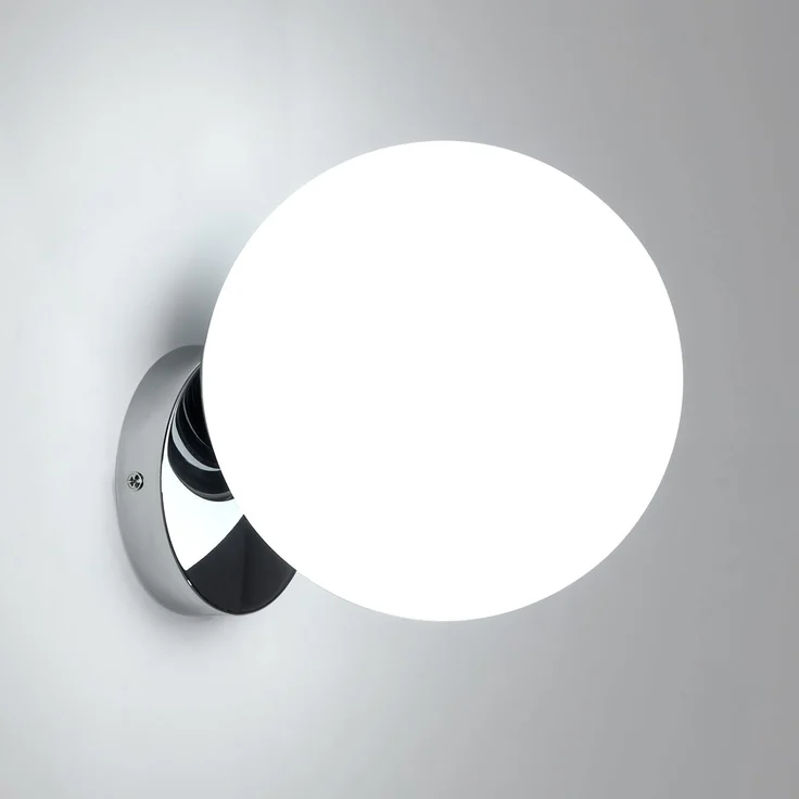 Comely Wandleuchte Innen, Moderne Kugelförmige Wandlampe mit Lampenschirm E27, Stilvoll Schlicht Design Wandbeleuchtung Innen für Schlafzimmer, Wohnzimmer, Flur, Treppenhaus