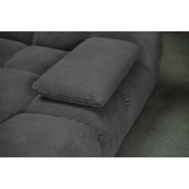 KAWOLA Big Sofa VIVIEN Feincord anthrazit 85 x 178 x 296 cm – Bild 7