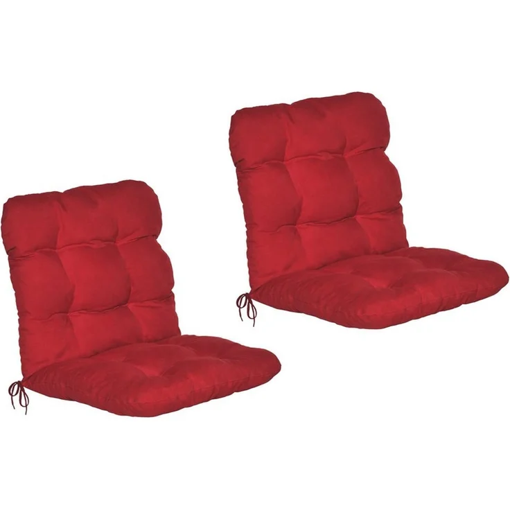 Beautissu Sitzauflage 2er Set Niedriglehner Auflagen Set Flair NL, 100x50x8cm, Rot, 2er Sitzkissen Niederlehner, Sitzpolster Gartenstuhl & Gartenmöbel – Bild 1