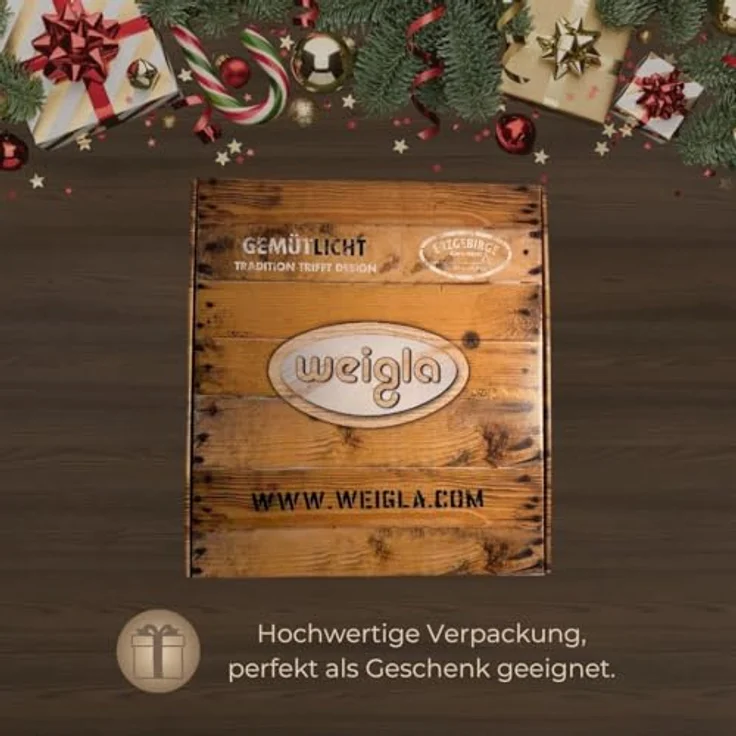 Weigla Lichterbogen Hirschfamilie, Lichterspitze aus Holz, NATUR, Made in Germany (1-tlg), Erzgebirge garantiert, Weihnachtsdeko Innen, Weihnachtsbeleuchtung – Bild 8