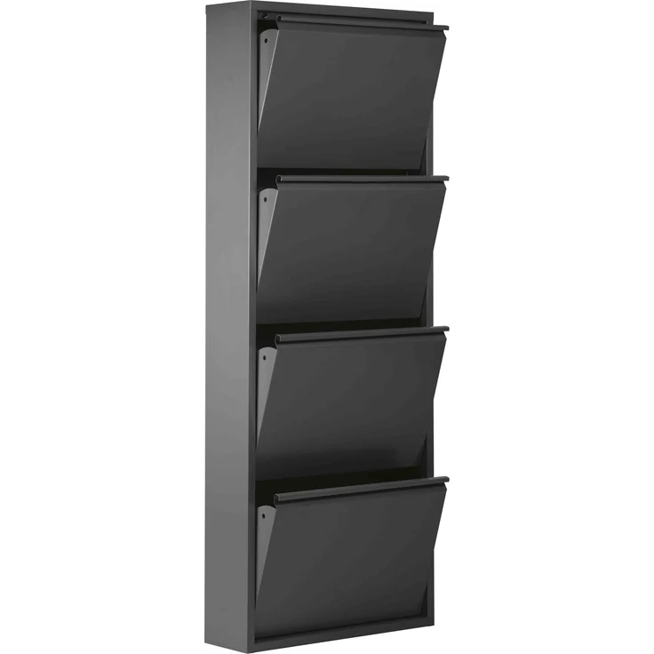 Schuhkipper >BLACK< (1stk) in Schwarz lackiert, Metall, montiert - 50x130x15cm (BxHxT) – Bild 2
