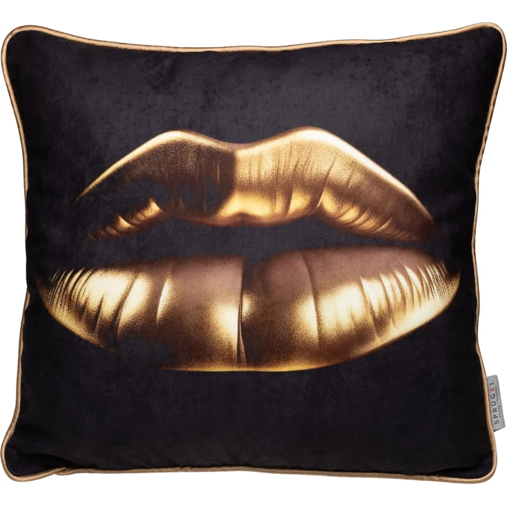 Kissenhülle GOLDEN LIPS BH 45x45 cm gold – Bild 1
