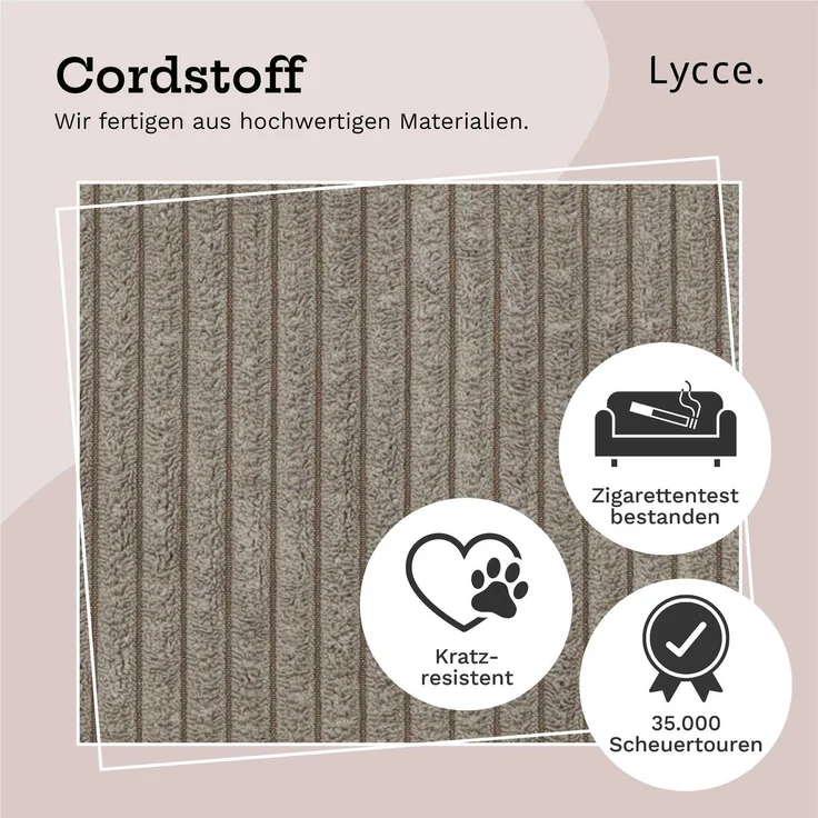 Lycce faltbare Aufbewahrungsbox - Cord, passend für Kallax Regal, abnehmbarer Bezug, robust, formstabil Taupe 31x33x33cm – Bild 7