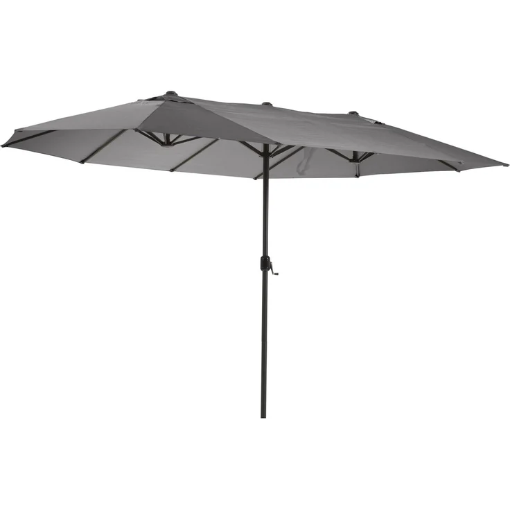 LECO Oval-Schirm "DAS ORIGINAL", Aluminium-/Stahlrohrgestell anthrazit, Polyester anthrazit, 4,6x2,7 m – Bild 2