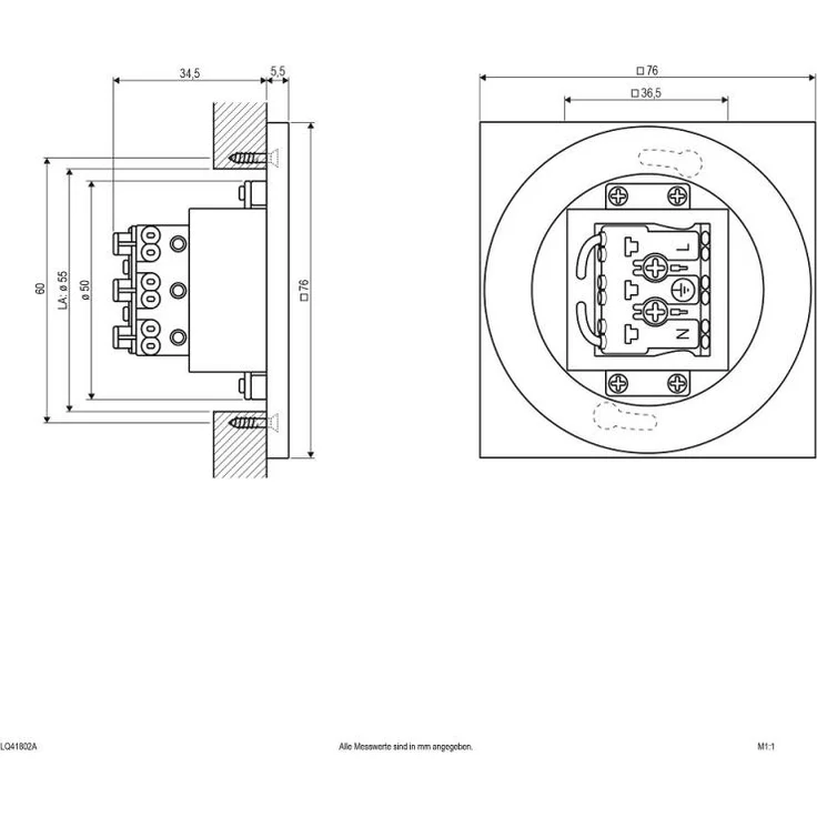 EVN LED Wandeinbauleuchte anthrazit IP44 1. 8W 3000K 55lm – Bild 3