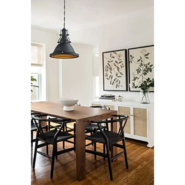 Bamyum Pendelleuchte Bamyum Pendelleuchten I Turami I Schwarz E27 Ø30 cm Metall Lampe, ohne Leuchtmittel – Bild 5