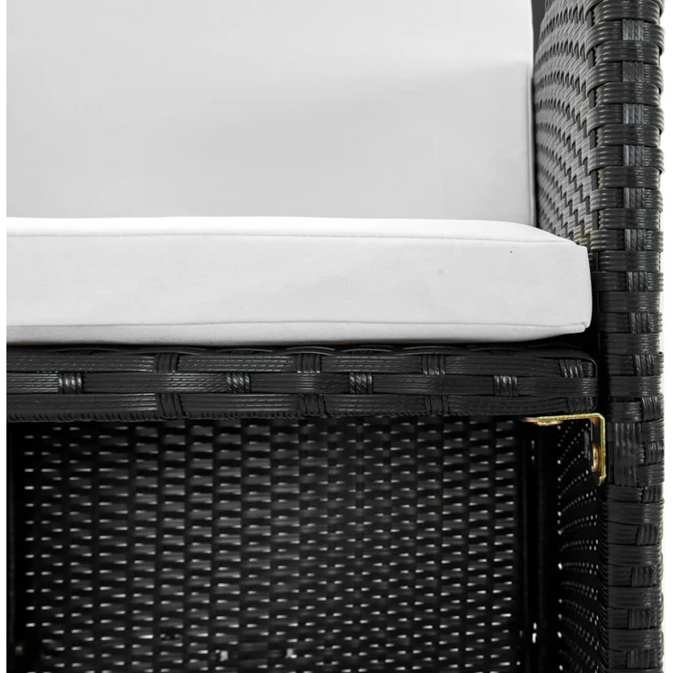 vidaXL 5-tlg. Garten-Essgruppe mit Auflagen Poly Rattan Schwarz 42521 – Bild 4