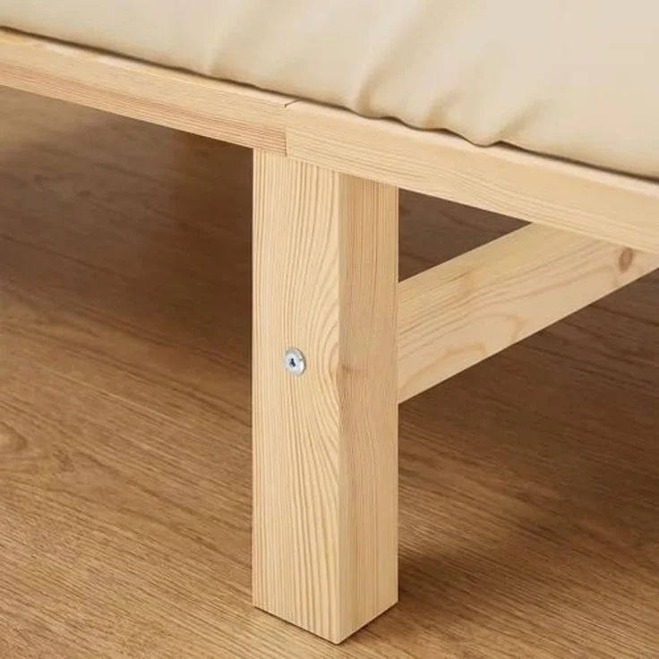Holzbett 120x200 mit Lattenrost Doppelbett Holz Natur Bett Massiv Palettenbett Bettgestell Holzbettrahmen – Bild 6