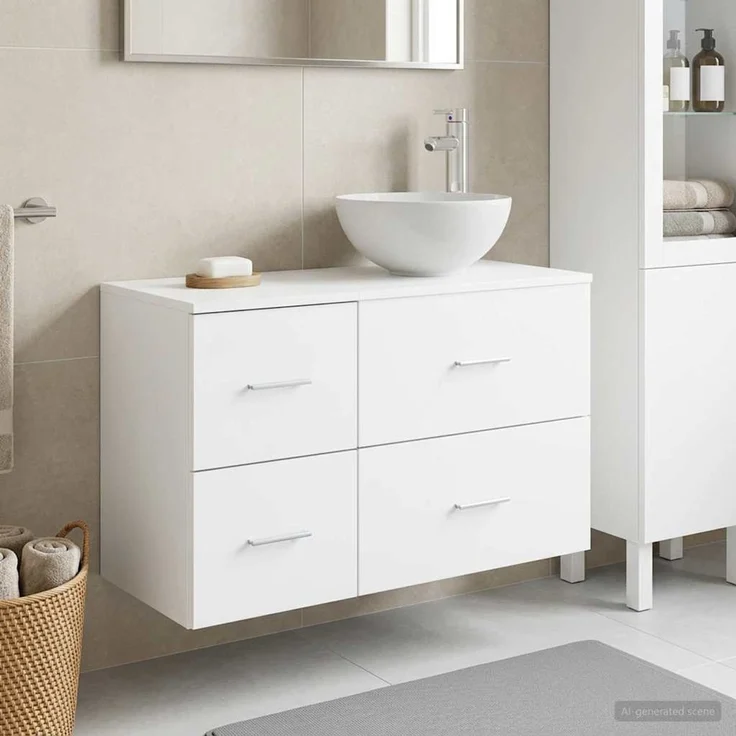 vidaXL Badezimmerschrank-Set 2 stk. Weiß 79,5 x 35 x 80 cm 3403944 – Bild 1