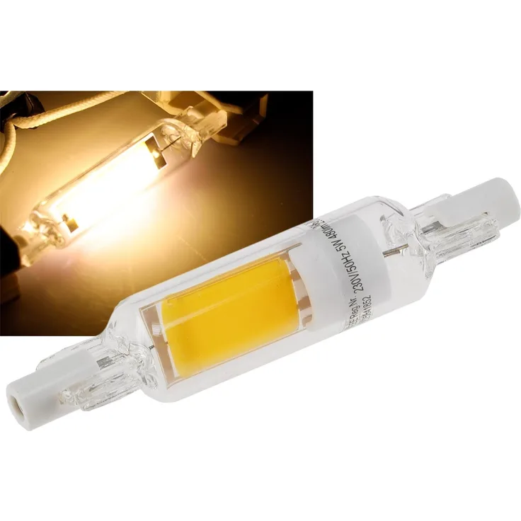 LED Strahler R7s "Glas RS78"360°, 480lm, 78mm, 2900k / warmweiß