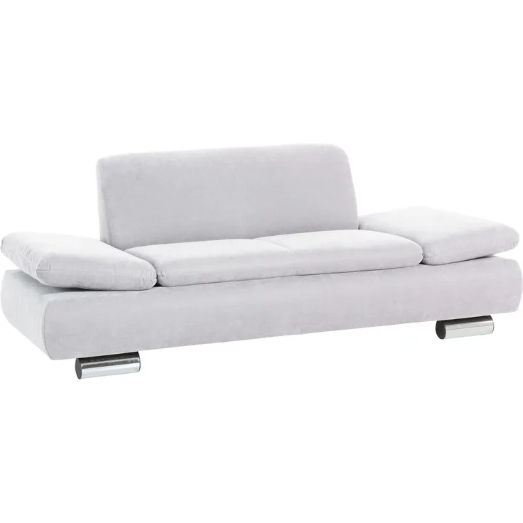 Sofa 2-Sitzer Kaye Bezug Veloursstoff Metallfuß verchromt / creme 23125