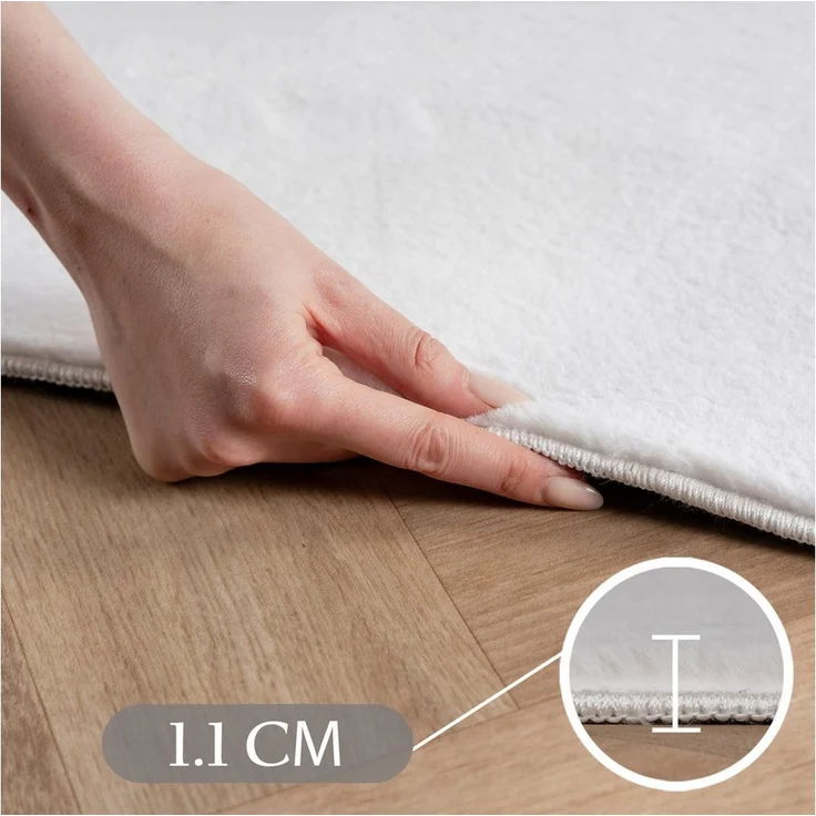 SIMPEX24 Teppich Unicolor - Einfarbig, Rund, Höhe: 11 mm, Perfekt geeignet für Wohnzimmer, Schlafzimmer,Kinderzimmer – Bild 3