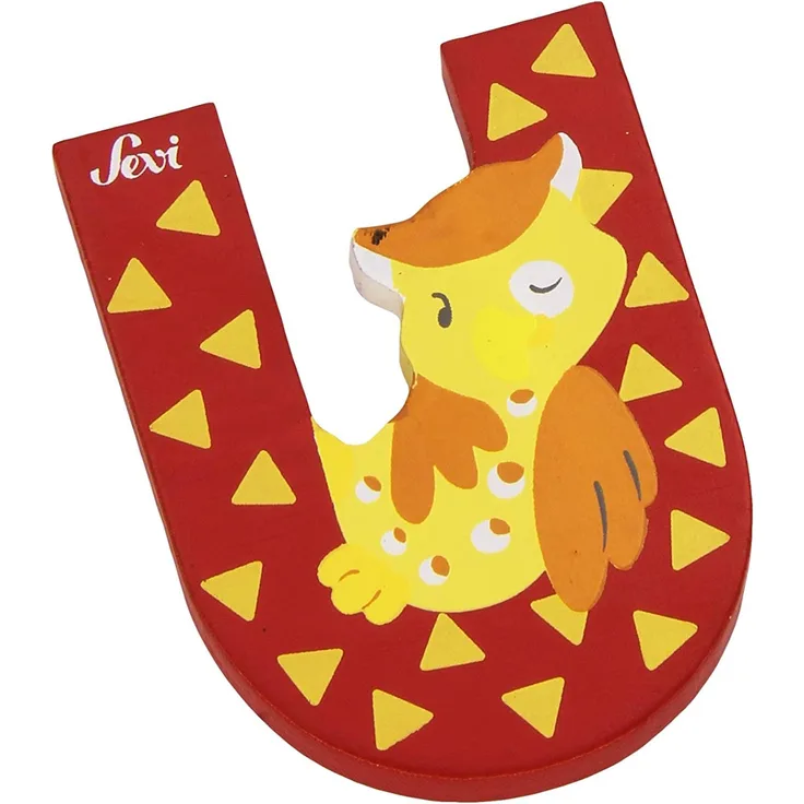 Sevi | Buchstabe Tiere | U | Uhu | 81629 - 1 Holzbuchstabe, zufällige Auswahl, keine Vorauswahl möglich
