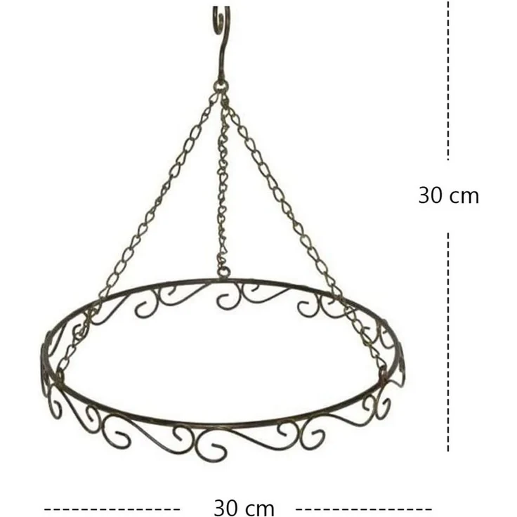 LB H&F Lilienburg Dekohänger Kranz Ring zum Hängen aufhängen mit Kette Haken selber (Kräuterhänger Kräuterkranz Ring (Metall Landhaus Deko dekorieren basteln Geburtstag Advent Shabby Antikstil Nostalgie Barock Weihnachtskranz Weihnachtsdeko Adventsdeko... – Bild 2