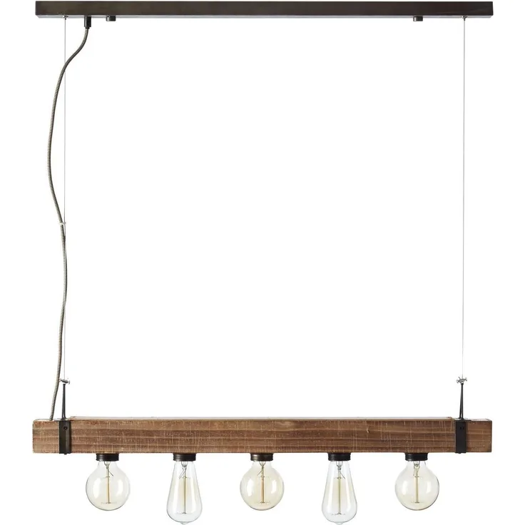 BRILLIANT Lampe Woodhill Pendelleuchte 5flg antik/schwarz | 5x A60, E27, 30W, g.f. Normallampen n. ent. | In der Höhe einstellbar | Für LED-Leuchtmittel geeignet