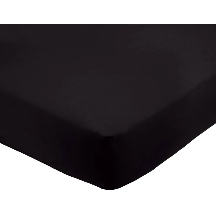 Amazon Basics Spannbetttuch, Mikrofaser, Schwarz, 200 x 200 x 30 cm