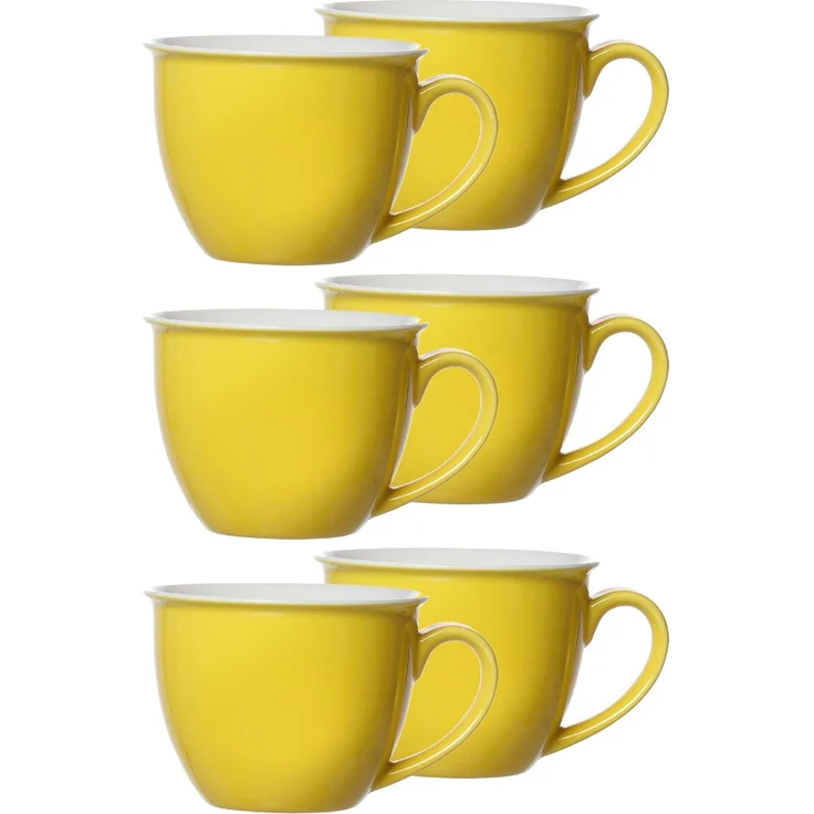 Ritzenhoff & Breker DOPPIO Milchkaffeetasse 350 ml gelb 6er Set – Bild 1