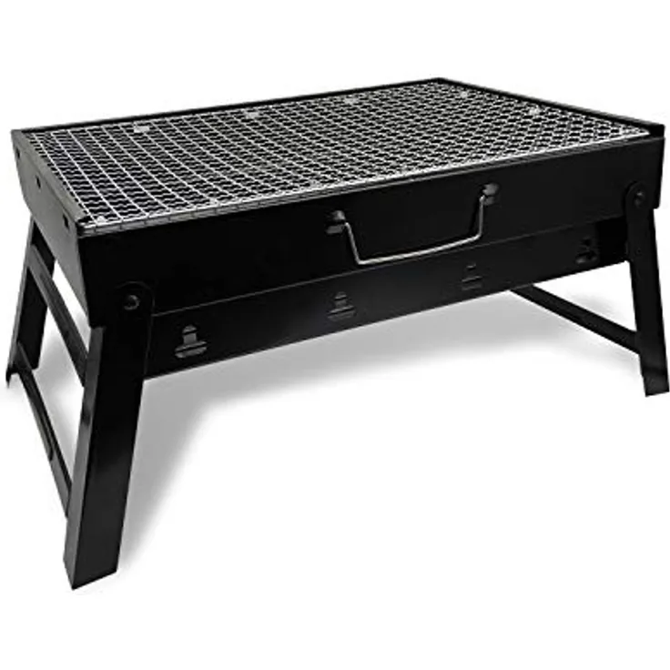 Maestro Klappbarer Koffer-Grill MR-1010 43x29x22 cm Holzkohle Schwarz