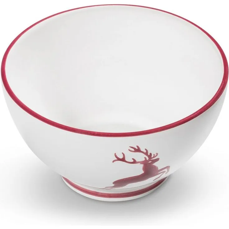 Gmundner Keramik Bordeauxr. Hirsch, Müslischale groß (Ø 14cm)