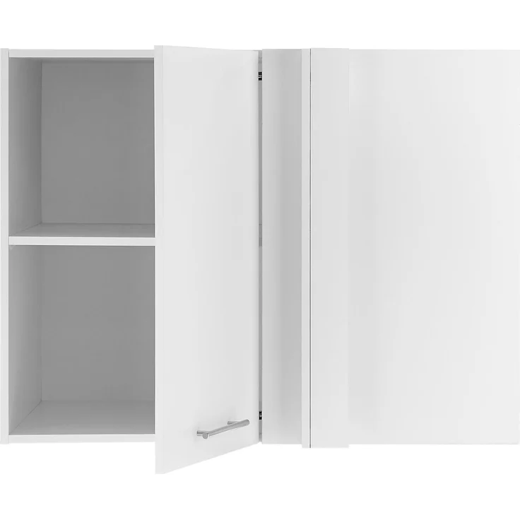 XORA 'PRIMUS' Aufsatz Eckschrank Küchenschrank, Holznachbildung weiß, 100 x 76 x 68 cm, höhenverstellbare Fachböden – Bild 2