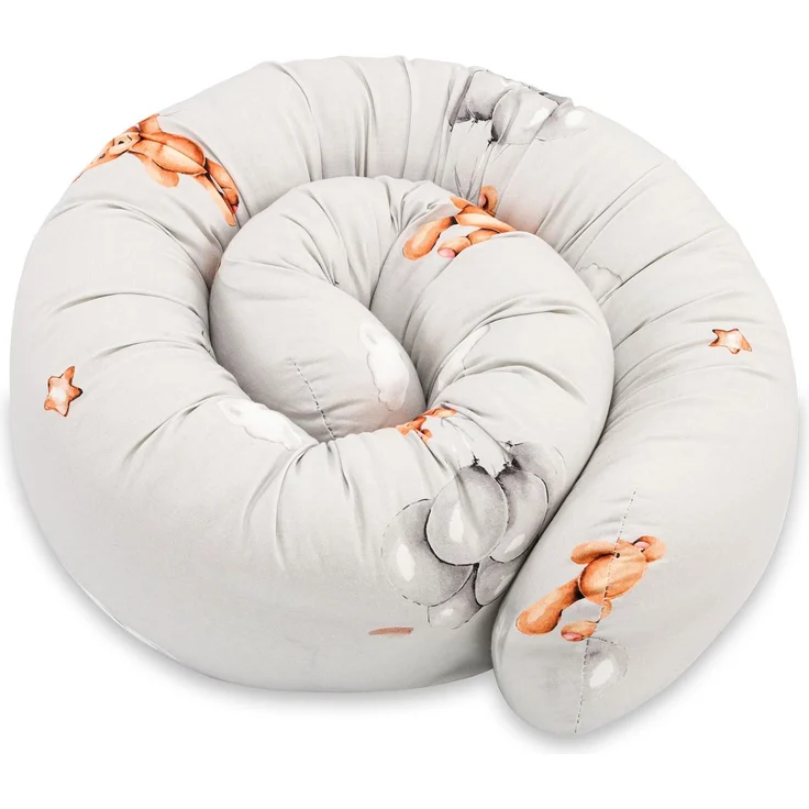 Totsy Baby Seitenschläferkissen Bettschlange Body Pillow 150 cm Baumwolle - Kopfkissen lang Bettrolle Schlafkissen Nackenrolle Kissen Oeko-Tex Teddybären