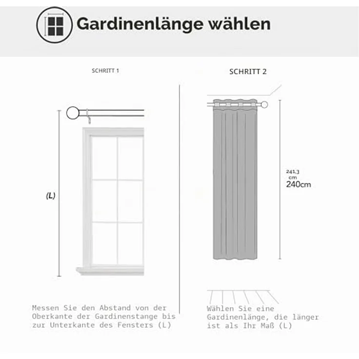 Deconovo Verdunkelungsvorhang Hitzeschutz Thermovorhang mit Ösen Dunkelgrau | 1 Stück, H260 x B140 cm, Ösenschal Vorhang, abdunkelnd, mit Sichtschutz, für Wohnzimmer und Schlafzimmer, Blackout Curtain – Bild 8