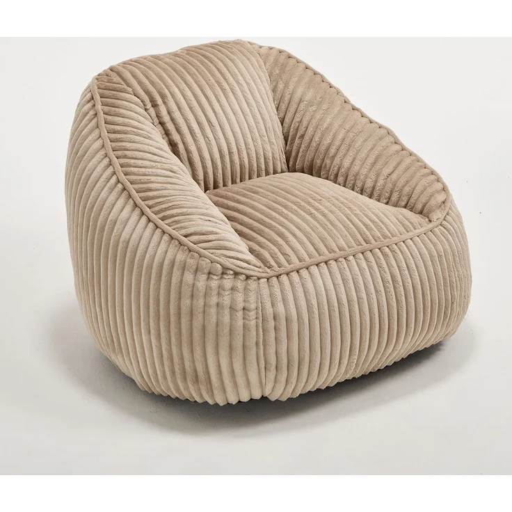 Sitzsack aus Cord, Camel/Braun, weich gefüllt, 1 Stück,73x98x92 cm – Bild 5