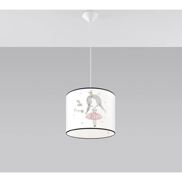 Sollux Lighting Pendelleuchte Princess 30, Kinderlampe mit Prinzessin-Motiv in Pink, 30 cm – Bild 4