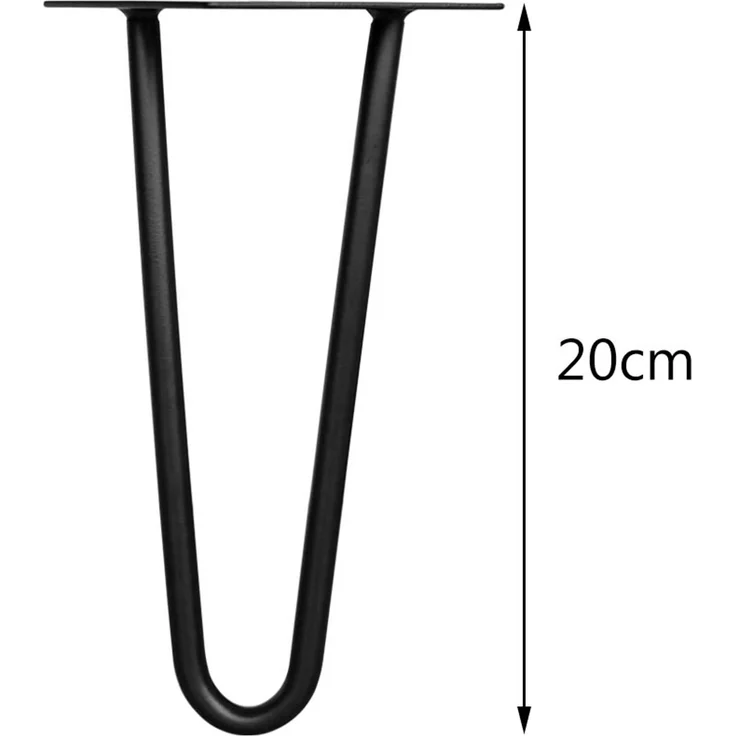Tischbeine 4x Hairpin 20 cm Haarnadelbeine Schwarz Gestell Möbelfüße Tischkufen – Bild 6