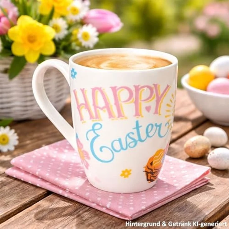 MamboCat Becher MamboCat 6er Set Easter Kaffeebecher 250ml Porzellan Ostern Hase bunt, Porzellan – Bild 3
