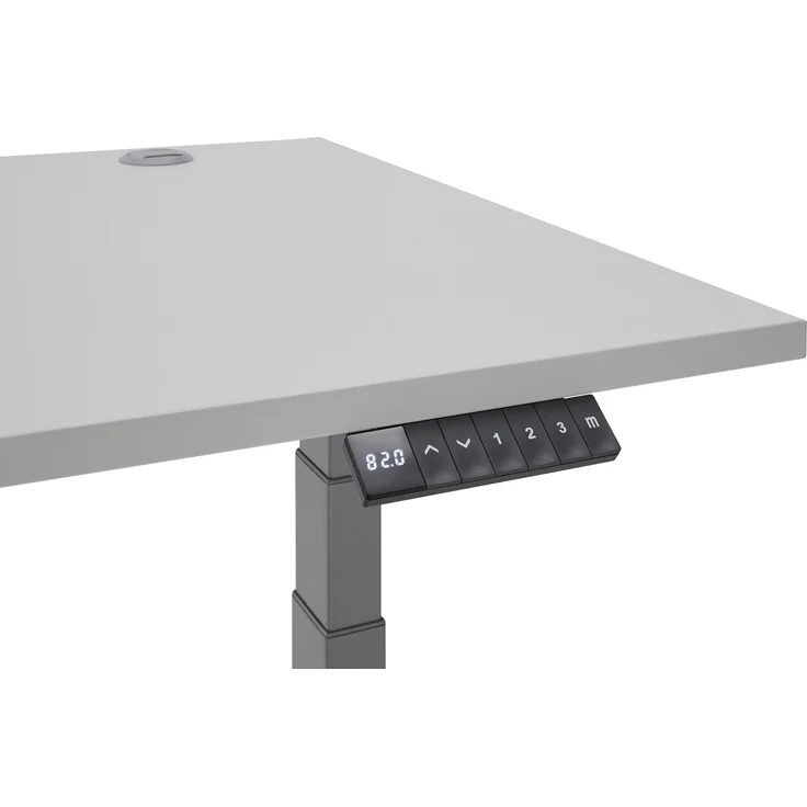 Eckschreibtisch >Ben< höhenverstellbar, weiss / silber - 180x74/117x177cm (BxHxT) – Bild 7