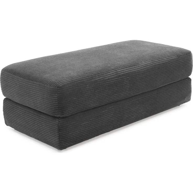 Polsterhocker 124x60 cm Federkern Sitzbank Designerhocker Cord Dunkelgrau – Bild 1