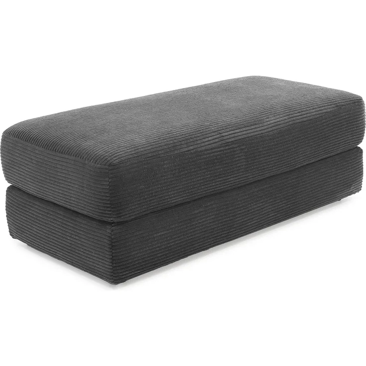 Polsterhocker 124x60 cm Federkern Sitzbank Designerhocker Cord Dunkelgrau