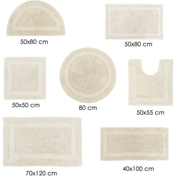 Homescapes Badematte Runde Battematte creme 80 cm aus 100% Baumwolle, Höhe 20 mm, Baumwolle, rund, Φ 80 cm – Bild 4