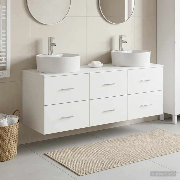 vidaXL Wandmontiertes Badezimmerschrank-Set 3 stk. Weiß 3405867 – Bild 1