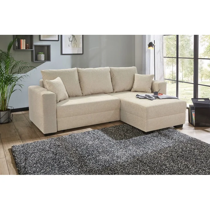 Jockenhöfer Gruppe Ecksofa Elmau L-Form, B: 235 cm, mit Bettfunktion, Bettkasten & 2 Zierkissen – Bild 1