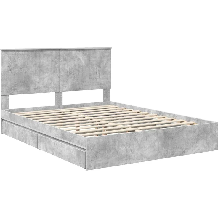 vidaXL Aufbewahrungsbett Beton Grau 150 x 200 cm Holzwerkstoff 3411197 – Bild 3