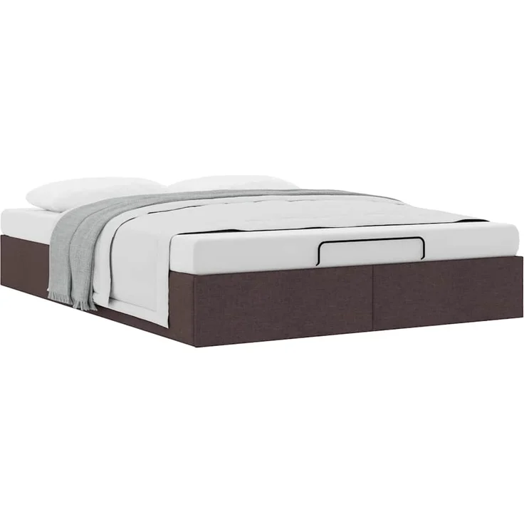 vidaXL Ottoman-Bett ohne Matratze Dunkelbraun 140x200 cm Stoff 3310885 – Bild 3