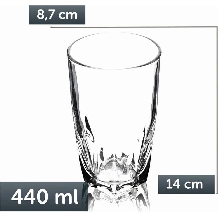 KADAX Trinkglas, Liter für Getränke, 440 ml, 6 Stk – Bild 5