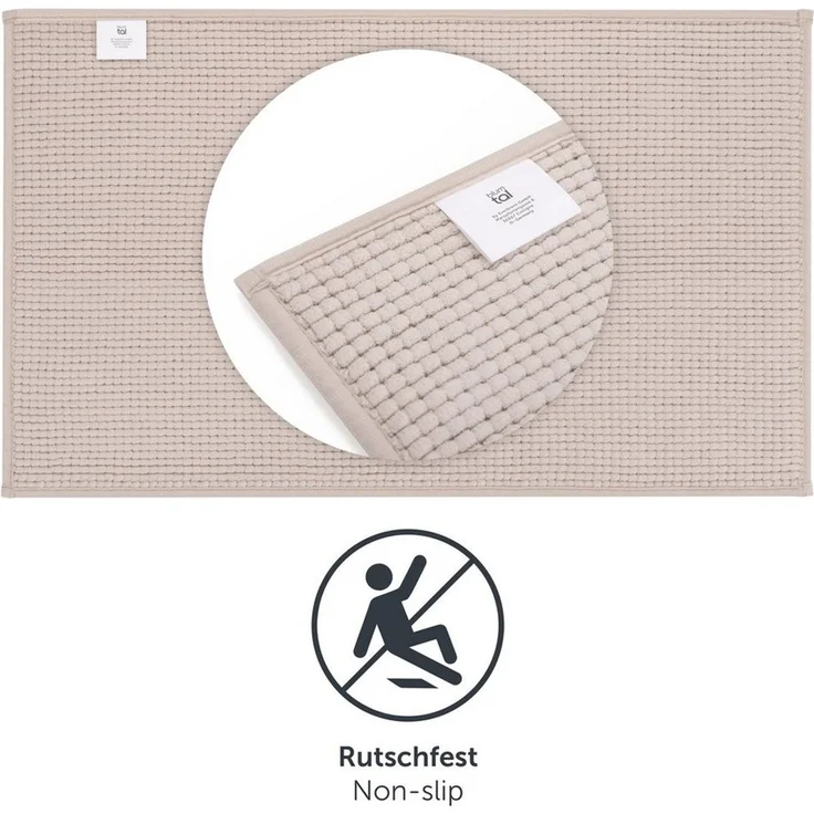 Blumtal Badematte Chenille weicher Badezimmerteppich, strapazierfähig, rutschfest, Polyester, Läufer, 40°C maschinenwaschbar – Bild 3